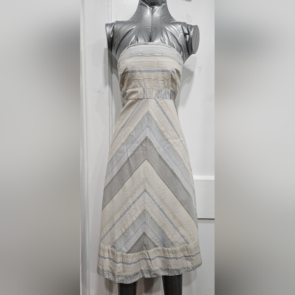 GAP Strapless Beige and Gray Dress